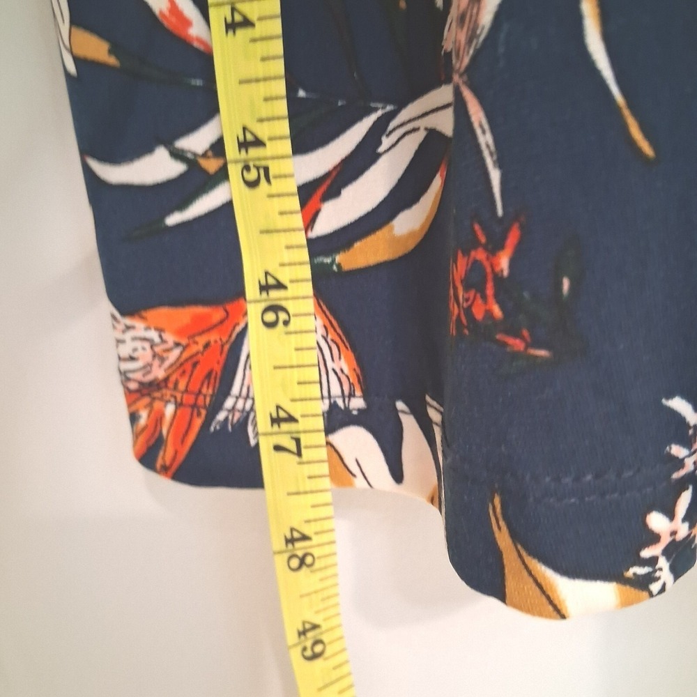 Hail3y:23 Tropical Floral Faux Wrap Midi Dress XL Dark Teal Summer Vacation - Picture 11 of 11